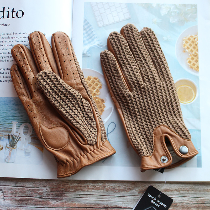 Leather Driving Glove - Luvas de Couro Masculinas de Alta