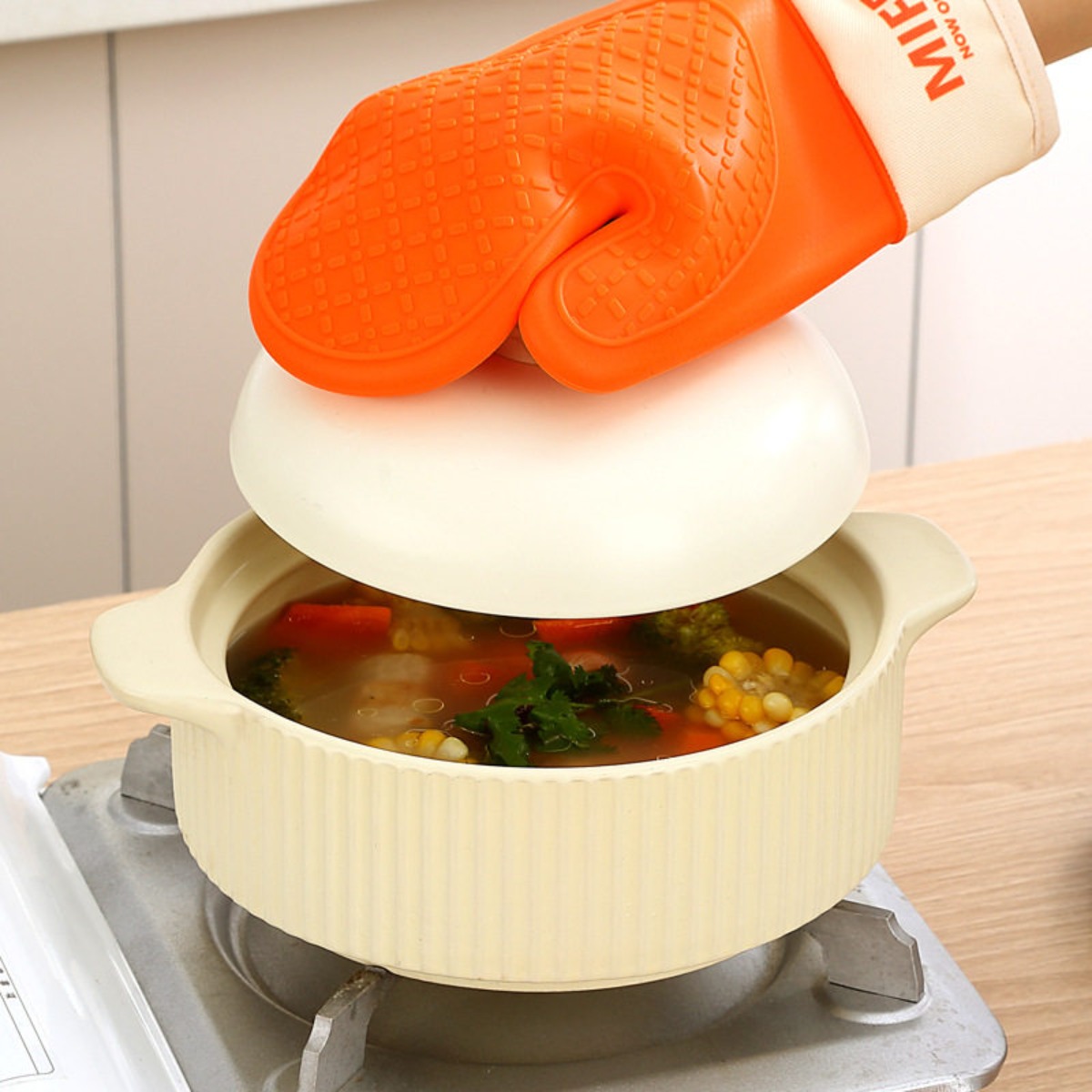 Luvas de silicone resistentes  - Oven Mitt Silicone avaliação e preço